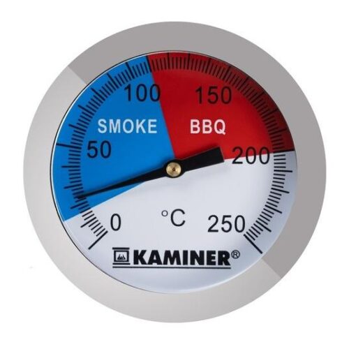 Hög noggrann grill- och röktermometer i rostfritt stål med stor urtavla och temperaturområde 0-250°c