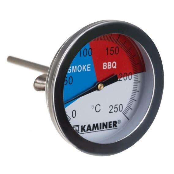 Hög noggrann grill- och röktermometer i rostfritt stål med stor urtavla och temperaturområde 0-250°c