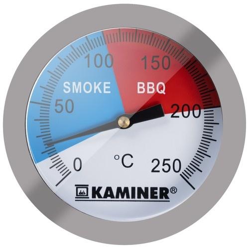 Hög noggrann grill- och röktermometer i rostfritt stål med stor urtavla och temperaturområde 0-250°c