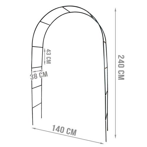 Metallbågpergola för trädgård – växtstöd med hopfällbar design – svart – 12 kg kapacitet