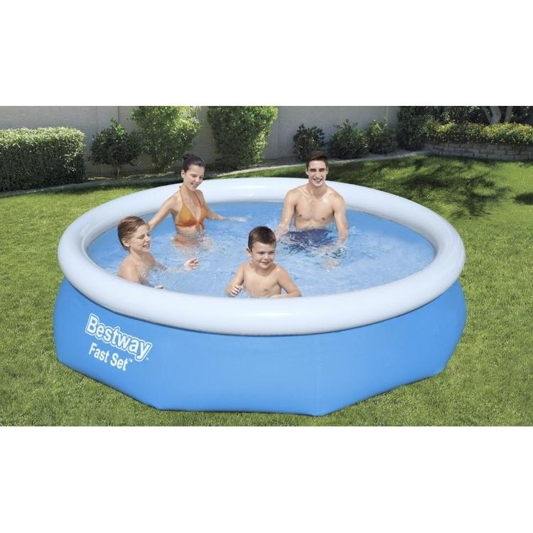 Bestway expansionspool med pump – 305x76cm, kapacitet 3638l, hållbar och UV-beständig