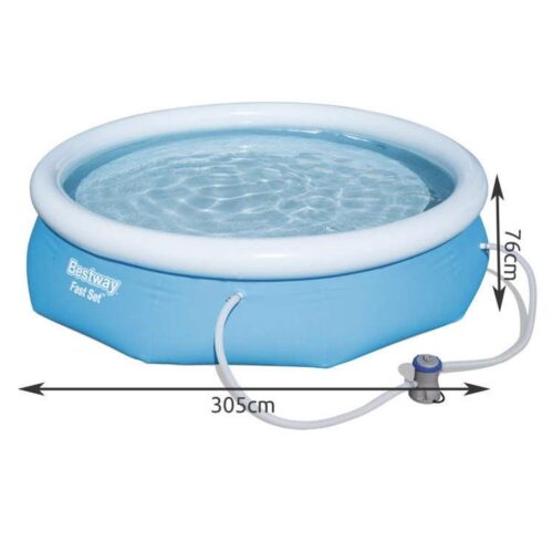 Bestway expansionspool med pump – 305x76cm, kapacitet 3638l, hållbar och UV-beständig