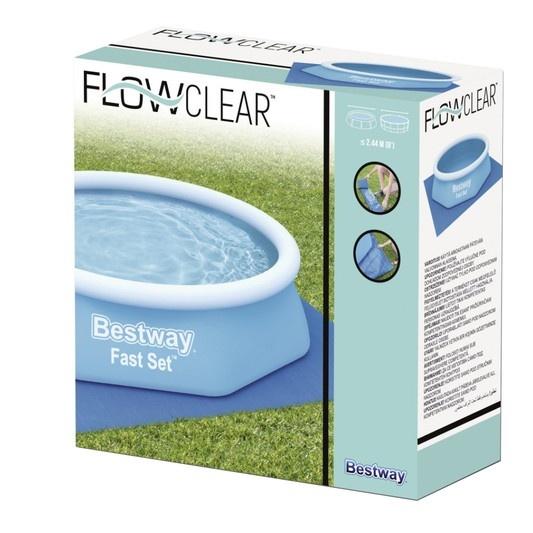 Bestway 58000mat poolmatta – kraftig, uv-beständig, isolerat skydd för alla pooler (274x274cm)