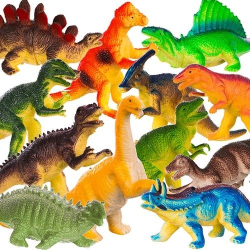 12 färgglada realistiska dinosauriefigurer – pedagogisk leksak för barn från 3+