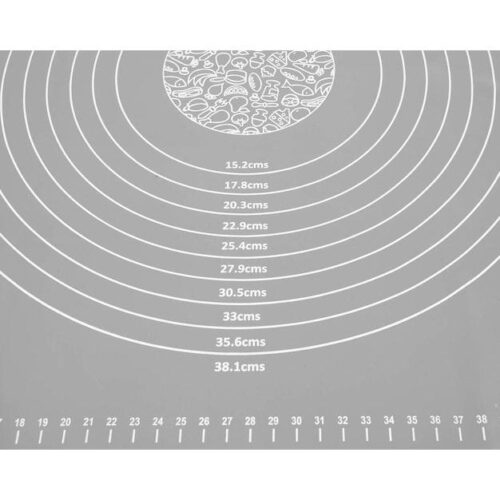 Xxl bakmatta i silikon med mått, halkfritt köksbord för degknådning och varmrättsställ 64x45cm
