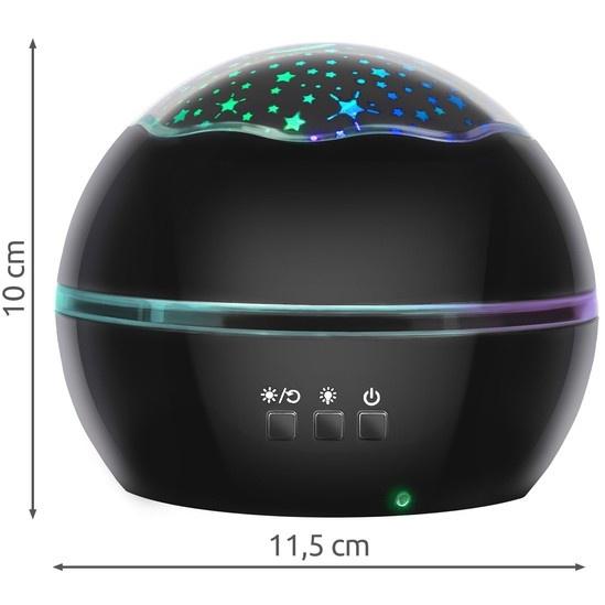 Roterande stjärnprojektor nattlampa med undervattensvärldseffekter för barn sömnhjälp nattlampa, svart