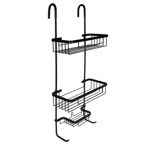 Svart hängande duschhylla – 3-vånings förvaringsorganisator