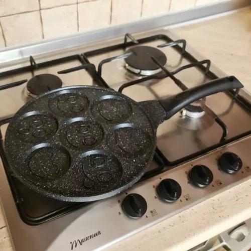 Ruhhy 7-delad emoji stekpanna – non-stick pannkaka och äggmaskin för gas-, el-, induktions- och halogenugnar