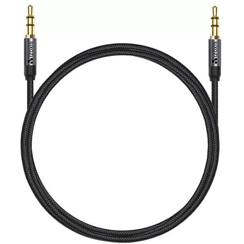 Guldpläterad 3,5 mm aux-kabel – stereoljud, 175 cm lång, trasselfri