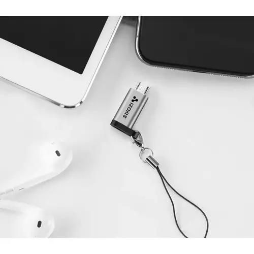 Usb-c till mikro usb-adapter – otg, laddning och dataöverföring (480mbps, 2.1a) med lanyard loop