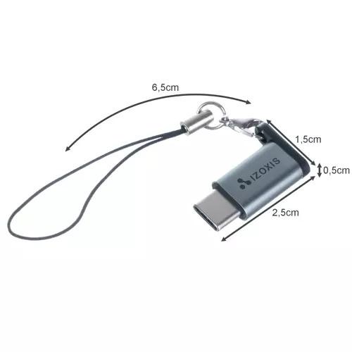 Usb-c till mikro usb-adapter – otg, laddning och dataöverföring (480mbps, 2.1a) med lanyard loop