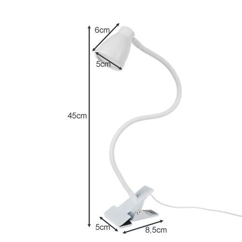 Izoxis skrivbordslampa med klämma – vit, justerbar ljusstyrka och färg led arbetslampa för kontor eller hem