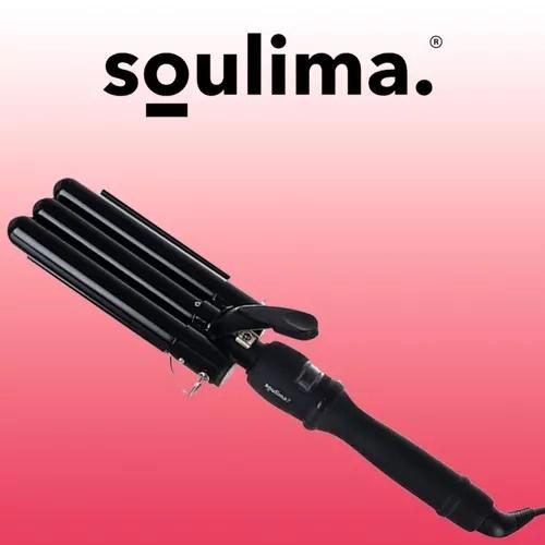 Soulima 19389 hair waver – skapa vågor av salongskvalitet på några minuter med lcd-skärm och 3 rullar, snabb uppvärmning till 210°c