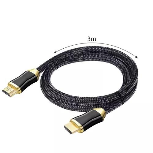 Izoxis hdmi 2.1 kabel 8k 60hz, 3m, 4k 1hz, guldpläterad, ultra hd