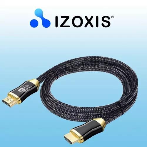 Izoxis hdmi 2.1 kabel 8k 60hz, 3m, 4k 1hz, guldpläterad, ultra hd