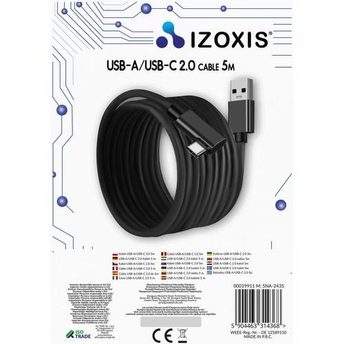 Izoxis 5m snabbladdning 3.0 usb-a till typ-c-kabel – förstärkt och trasselfri