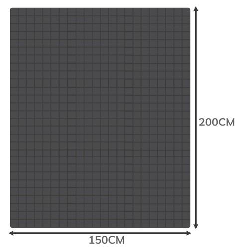 Ruhhy viktfilt 8kg, grå – för djup sömn och ångestlindring, 150x0cm