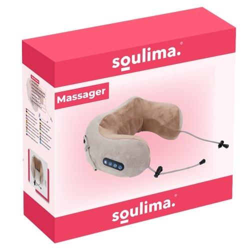 Soulima värmemassageapparat för nacke och rygg med formminneskum – 3 massagefunktioner, uppladdningsbar usb