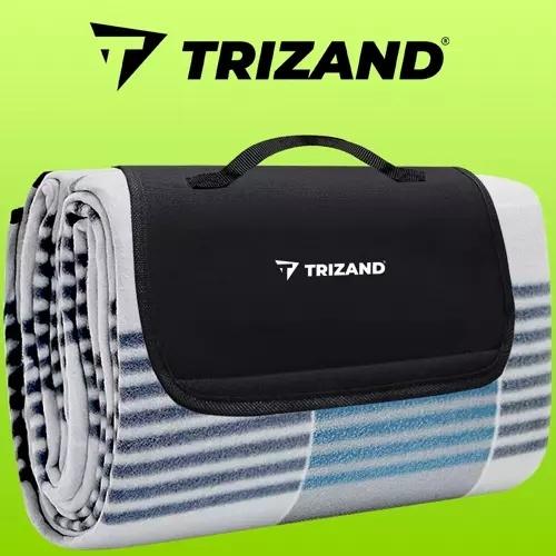 Trizand vattentät picknickmatta i fleece, isolerad utomhusfilt 2x2m för strand, camping och picknick