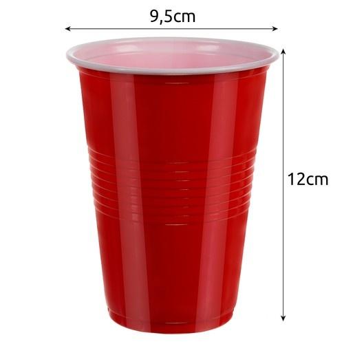 Ruhhy 50-delars röd beer pong set – festspel med koppar och bollar (450ml)