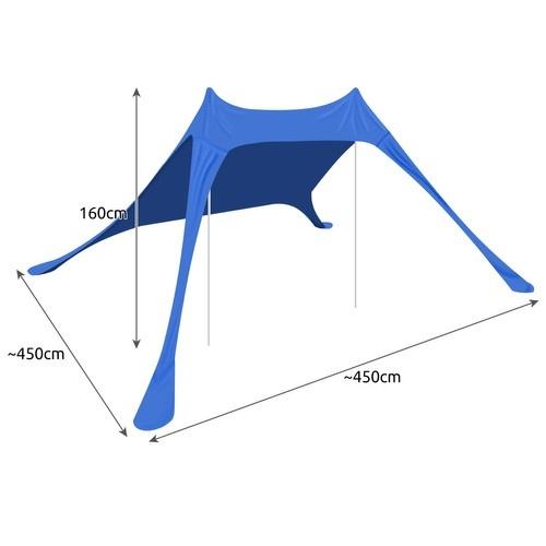 Trizand 982 strandtält uv-skydd, 4,5×4,5ft solskydd med stavar och väska