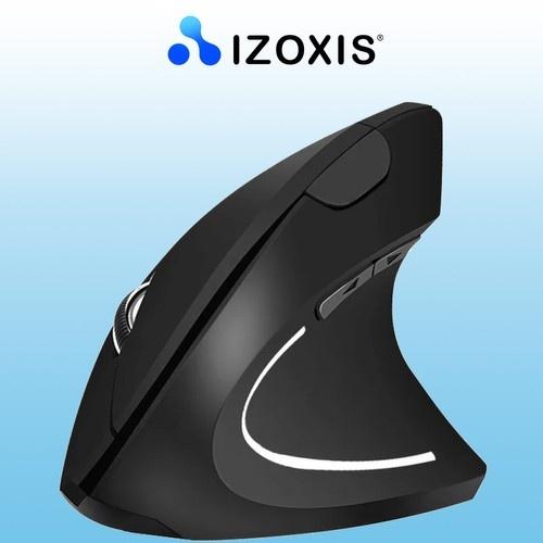 Izoxis 21799 trådlös vertikal ergonomisk mus – 6 knappar, justerbar dpi, usb nano-mottagare, högerhänt, svart