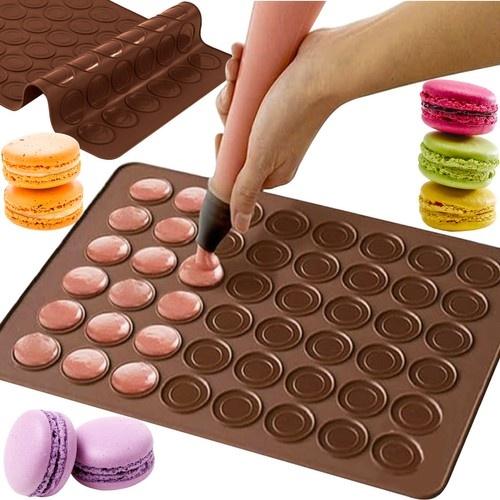 Ruhhy macaron kaka bakmatta – silikonform för 48 kakor, två storlekar (15 mm och 35 mm) – non-stick, tål diskmaskin