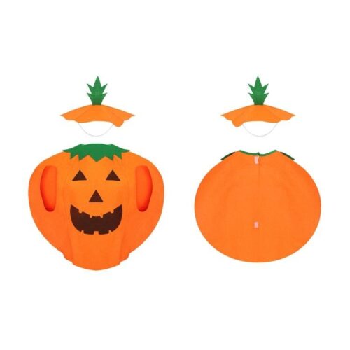 Barns 3-delade pumpadräkt – bekväm och rolig halloween-outfit med hatt och godispåse