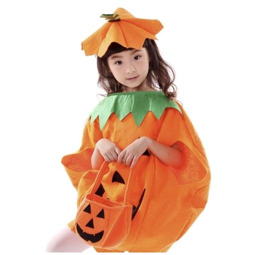 Barns 3-delade pumpadräkt – bekväm och rolig halloween-outfit med hatt och godispåse