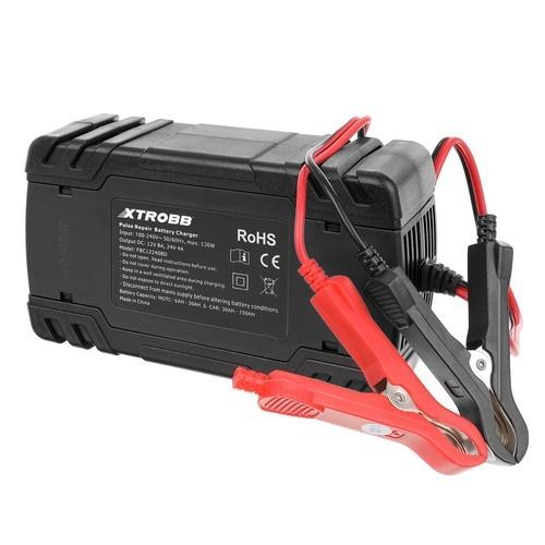 Xtrobb 463 automatisk batteriladdare – 12v/24v, blysyra, skydd och reparation