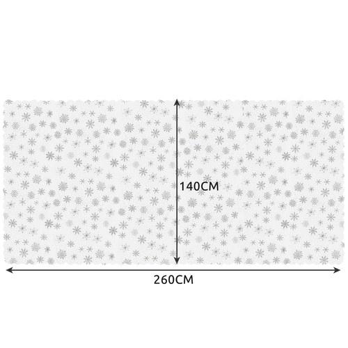 Ruhhy stor 260x140cm vit snöflinga julbordsduk – festlig dekor för semestersammankomster