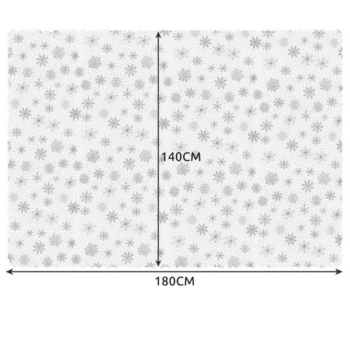 Ruhhy vit snöflinga julduk 180x140cm – festlig bordsdekor för semestersammankomster