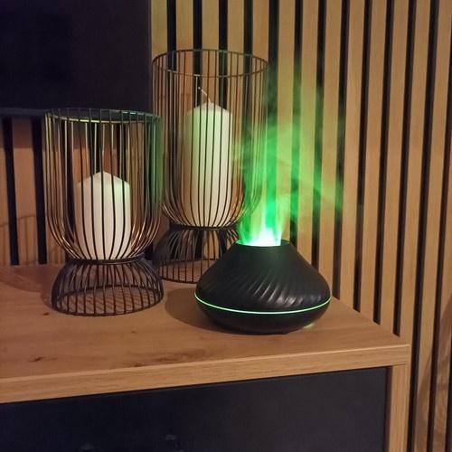 Ruhhy 541scent luftfuktare: usb brandeffekt diffusor och aromaterapi 3-i-1