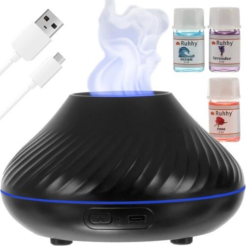 Ruhhy 541scent luftfuktare: usb brandeffekt diffusor och aromaterapi 3-i-1