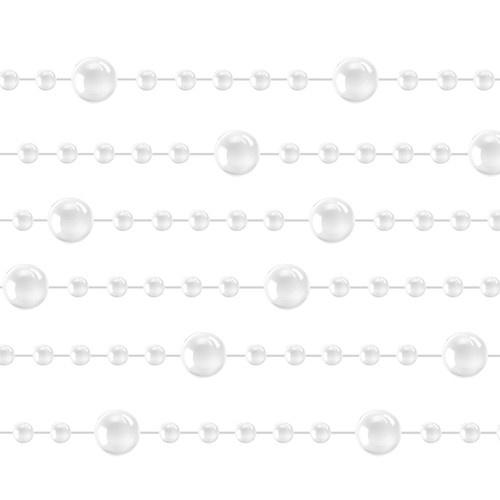 5 meter pärl julgransgirlang – eleganta vita dekorationer för träd och kransar