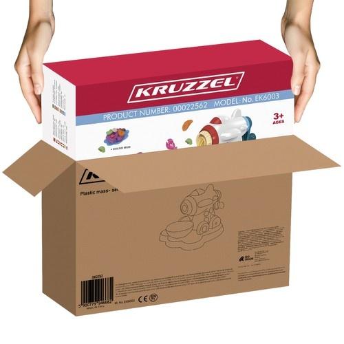 Kruzzel 562 stor plasticine lekset – flygplan pasta maker + 5 färger och tillbehör