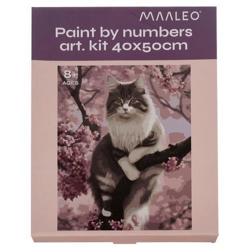 Maaleo 40x50cm paint by numbers cat canvas kit – kul för alla åldrar