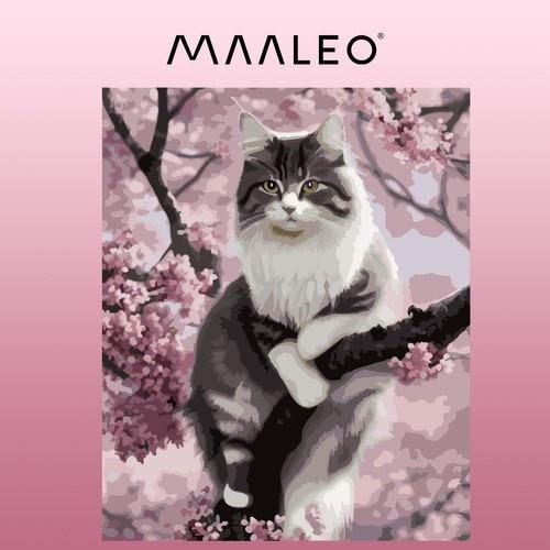 Maaleo 40x50cm paint by numbers cat canvas kit – kul för alla åldrar