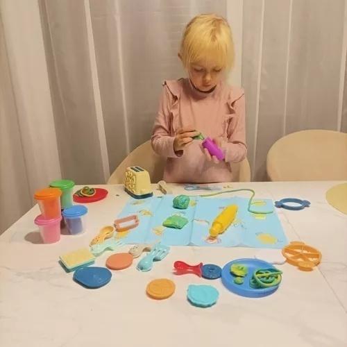 Kruzzel 561stor set – leksaksleksak med plastdeg, brödrost och tillbehör för kreativa barn