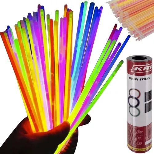 100 glow sticks armband – 8 färger, festfavoriter med kontakter (upp till 12 timmar)