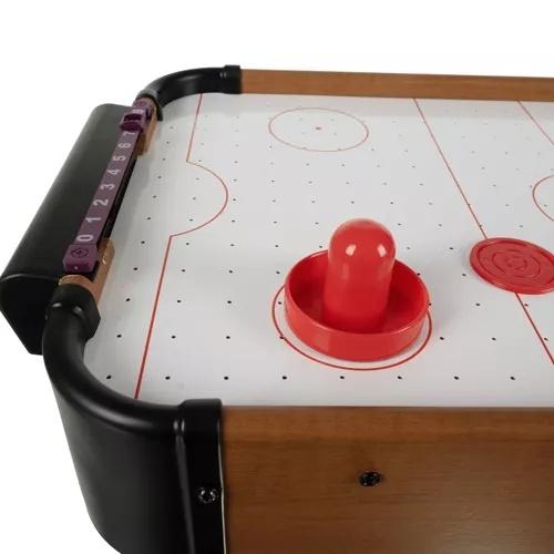 Airhockeybord för barn – bärbart och hållbart arkadspel med väderkvarnsdrift för inomhusnöje 31x56cm