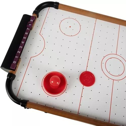 Airhockeybord för barn – bärbart och hållbart arkadspel med väderkvarnsdrift för inomhusnöje 31x56cm