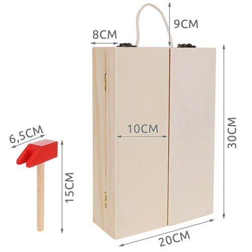 Verktygslåda i trä – 697box – säkra småbarnsverktyg och byggleksaker – utvecklar finmotorik och kreativitet