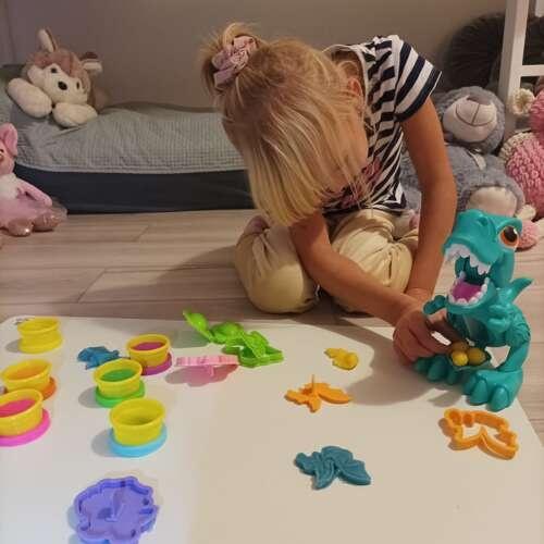 Dinosaurielekset: ätbar och liggande dino + plasticinedeg 6 färger