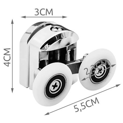 Duschkabinhjul – set med 8 rullar för smidig och läckagesäker drift (topp och botten, krom)