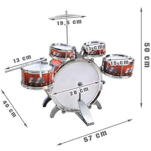 5-delars trumset för barn med cymbal, pall och fotpedal – utvecklar rytm och musikaliska färdigheter