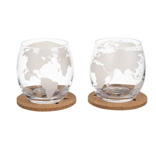 Globe whiskyset med karaff, glas, svalkande stenar och träställ – unik present till whiskyälskare