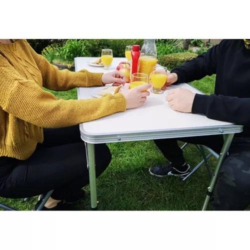 Trizand 8 campingset – justerbar höjd bord och stolar för vuxna och barn (4-personers set)