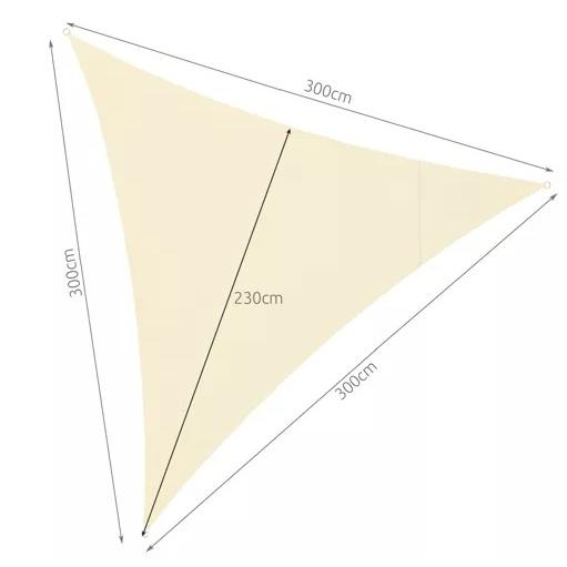 Beige 3x3x3m kraftigt skärmsegel – vattentätt UV-skydd triangelkapell för trädgård uteplats balkong camping