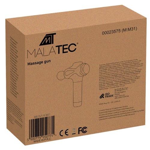 Malatec massagepistol – 30 intensitetsnivåer, 12 spetsar, 6 timmars batteri